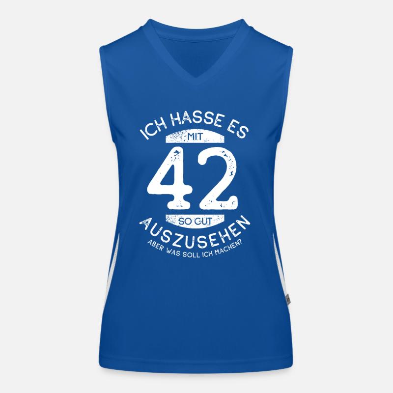 Ich hasse es mit 42 so gut auszusehen - Spruch Funktionelles Kontrast-Tank Top für Frauen