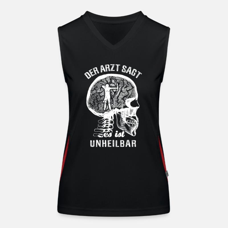 Der Arzt sagt es ist unheilbar - Bogenschießen Funktionelles Kontrast-Tank Top für Frauen