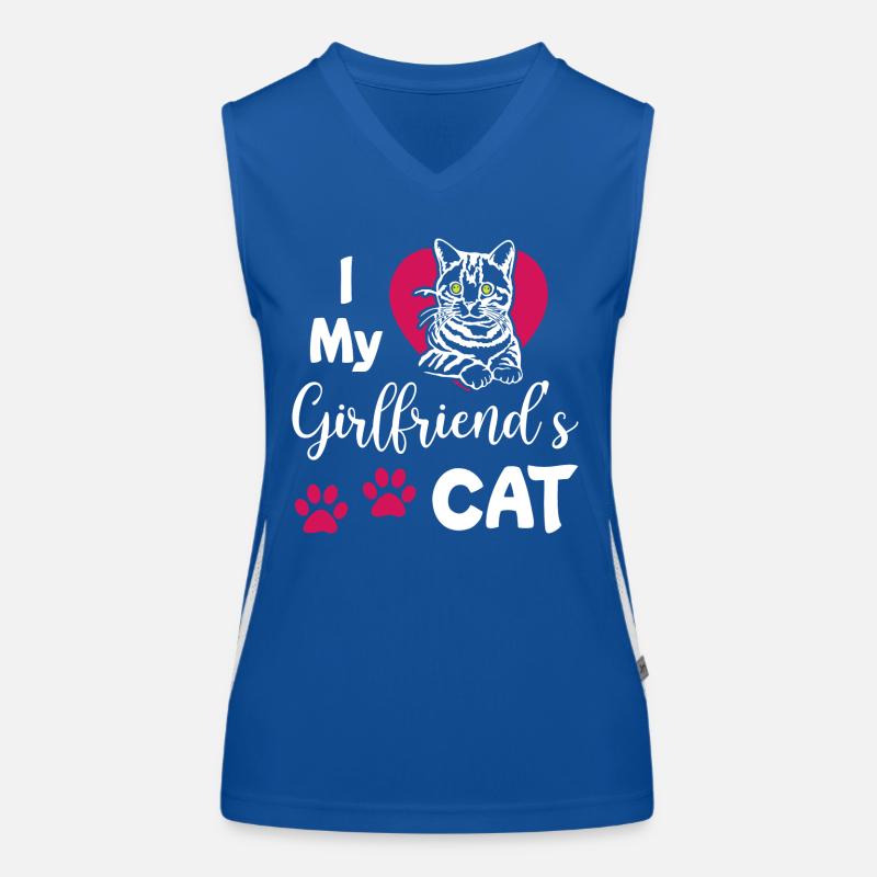 J’aime le chat de mes copines Débardeur respirant contrasté Femme