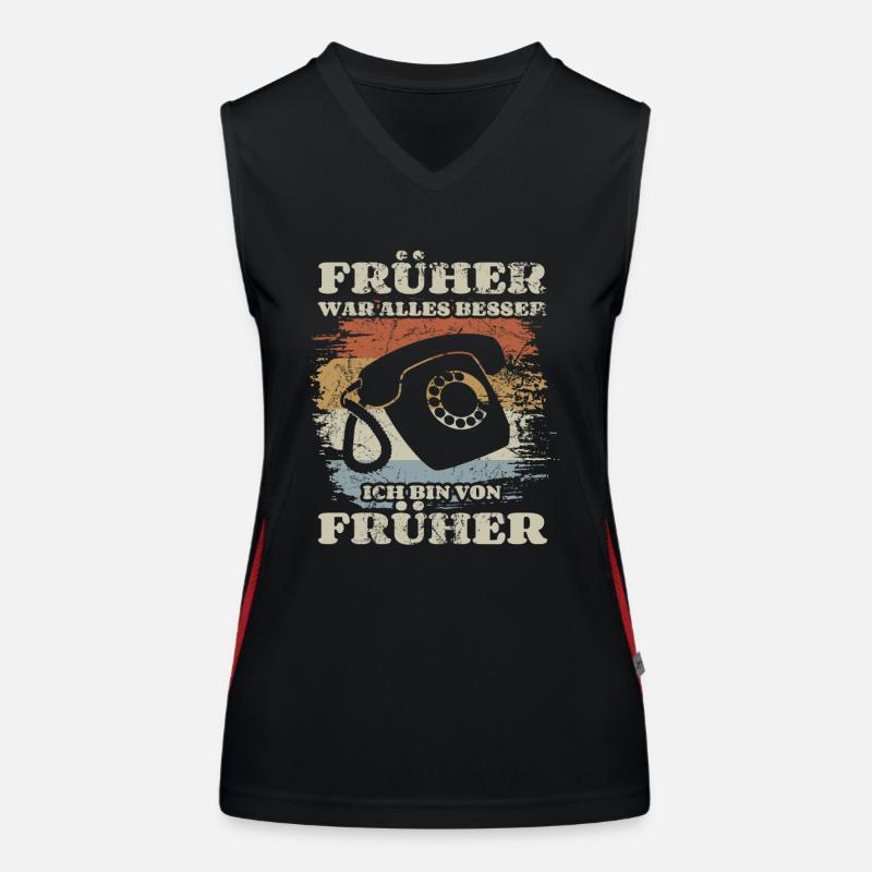 Festnetz Telefon - Früher war alles besser Funktionelles Kontrast-Tank Top für Frauen