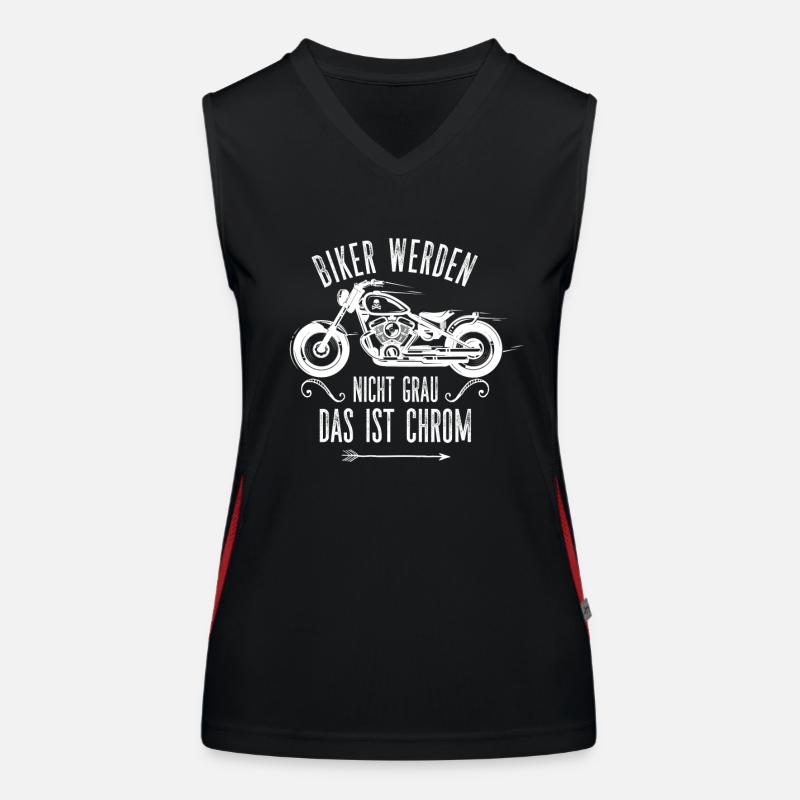 Biker Werden Nicht Grau Das Ist Chrom Motorrad Funktionelles Kontrast-Tank Top für Frauen