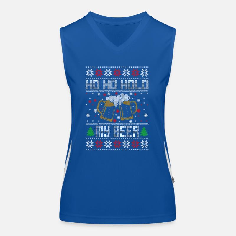 Drôle de pull de Noël moche Hommes Ho Ho Hold My Débardeur respirant contrasté Femme