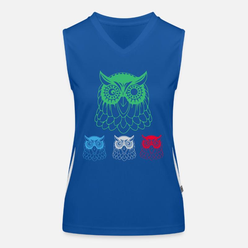 Eule Funktionelles Kontrast-Tank Top für Frauen