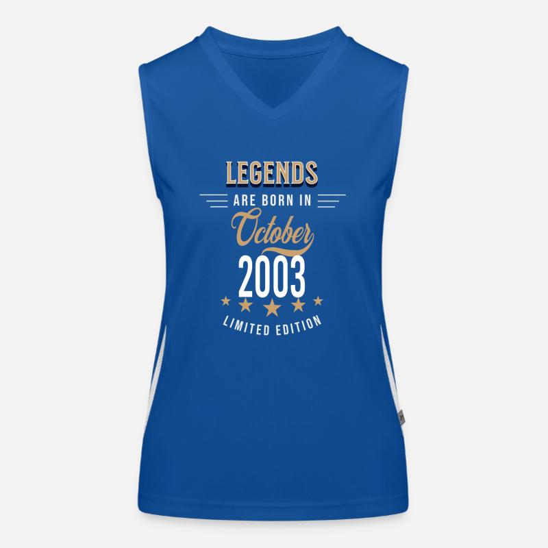 Legends are born in October 2003 Women's Functional Contrast Tank Top