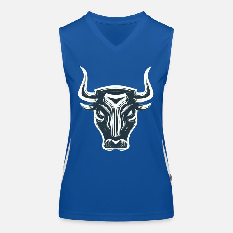 STILISIERTER, KANTIGER STIER Funktionelles Kontrast-Tank Top für Frauen