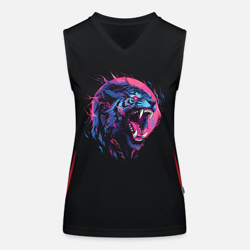 Tigre synthwave Débardeur respirant contrasté Femme