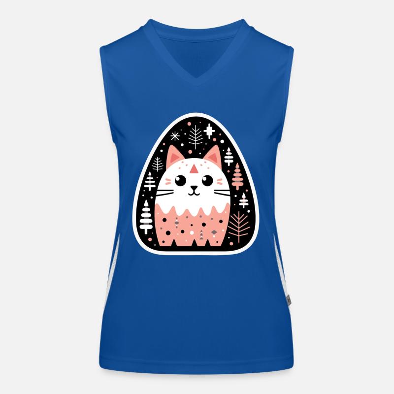 Kätzchen wartet auf Weihnachten Funktionelles Kontrast-Tank Top für Frauen
