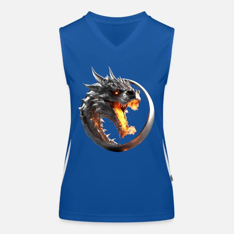 Dragon de feu dans l’anneau Débardeur respirant contrasté Femme