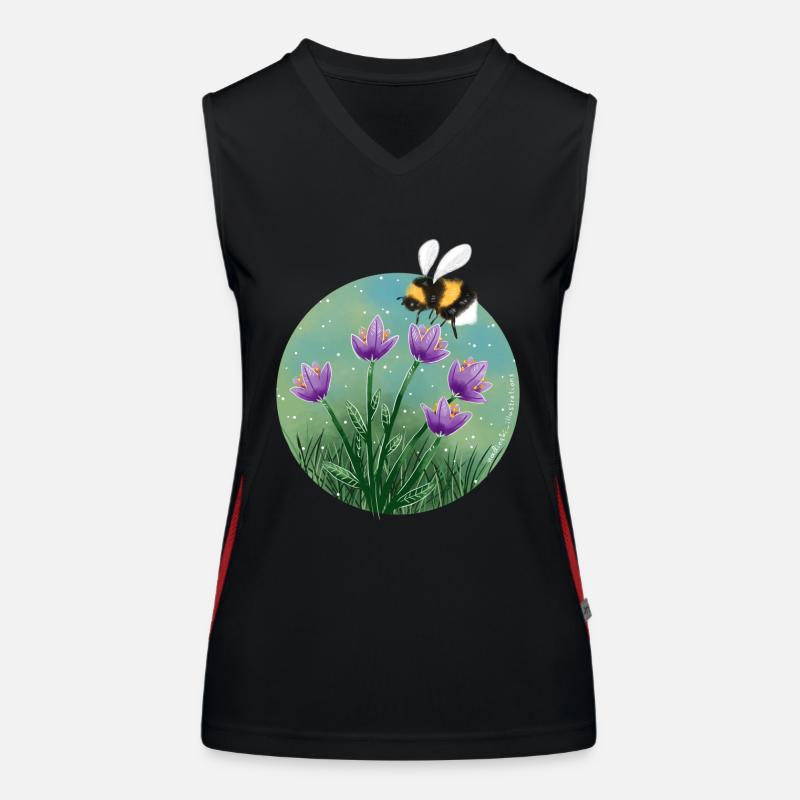 Abeille et fleurs Débardeur respirant contrasté Femme