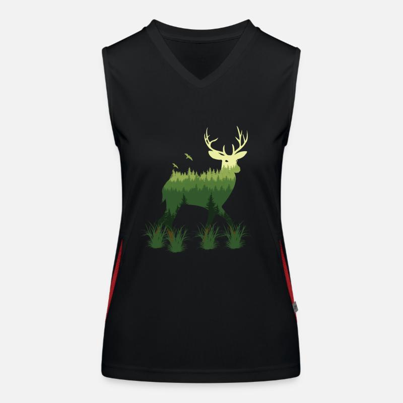 Hirsche der Natur Funktionelles Kontrast-Tank Top für Frauen