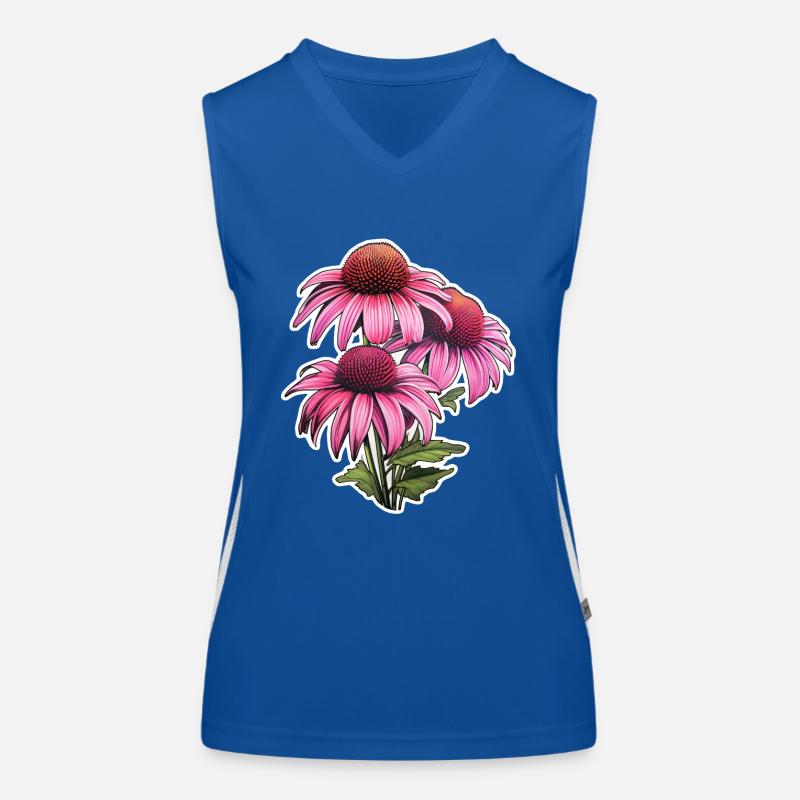 Echinacea 3 Blüten Funktionelles Kontrast-Tank Top für Frauen