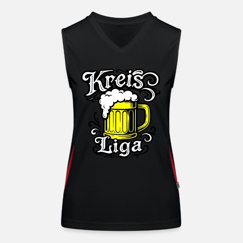 Kreisliga Bier Spruch Funktionelles Kontrast-Tank Top für Frauen
