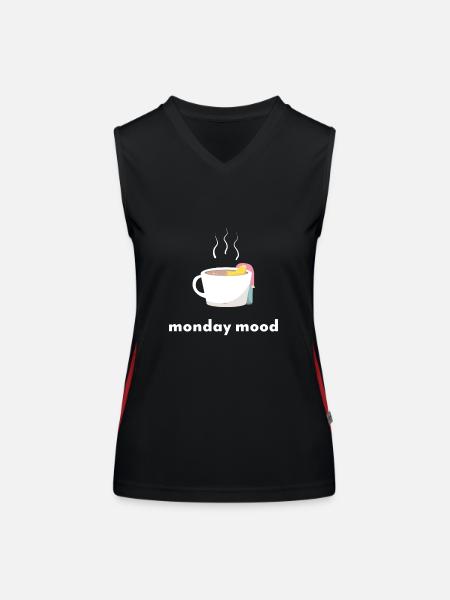 monday mood - Women's Functional Contrast Tank Top - black/red - Front