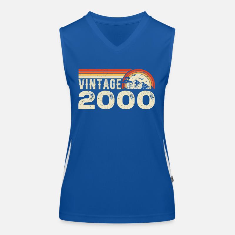 Vintage 2000 Retro 2000 Geburtstagsgeschenk Funktionelles Kontrast-Tank Top für Frauen