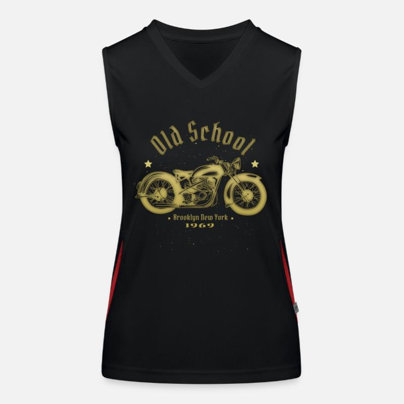 Old School Biker 1969 Women's Functional Contrast Tank Top