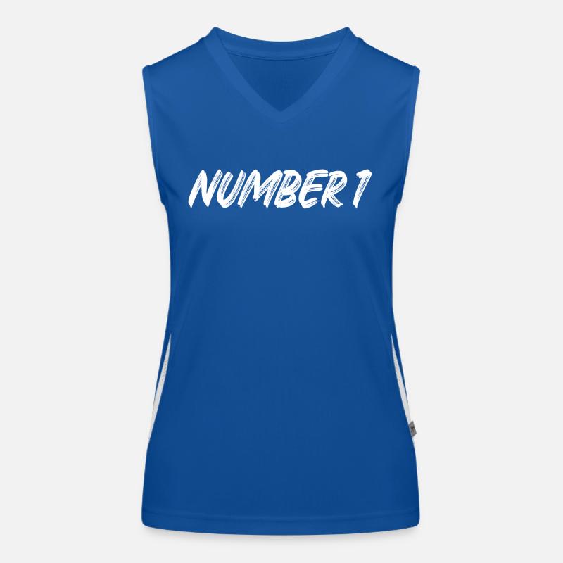 Number 1 - one - first - first - 1 - number 1 Women's Functional Contrast Tank Top