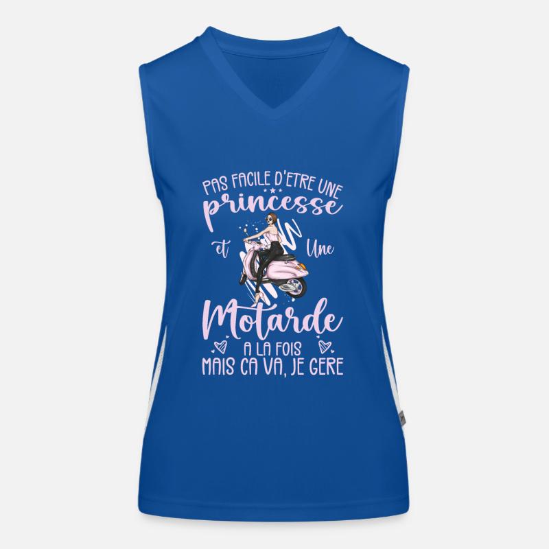 Princess And Biker At The Same Time Motorcycle Gift Idea Women's Functional Contrast Tank Top