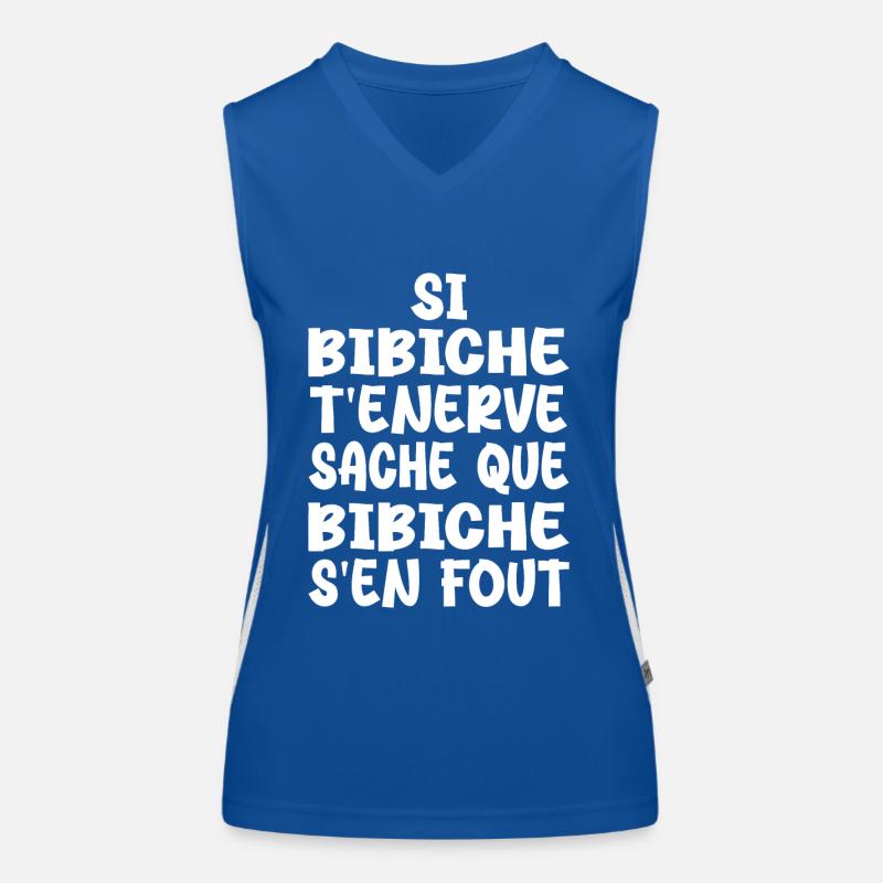 Si bibiche t'énerve sache que bibiche Débardeur respirant contrasté Femme