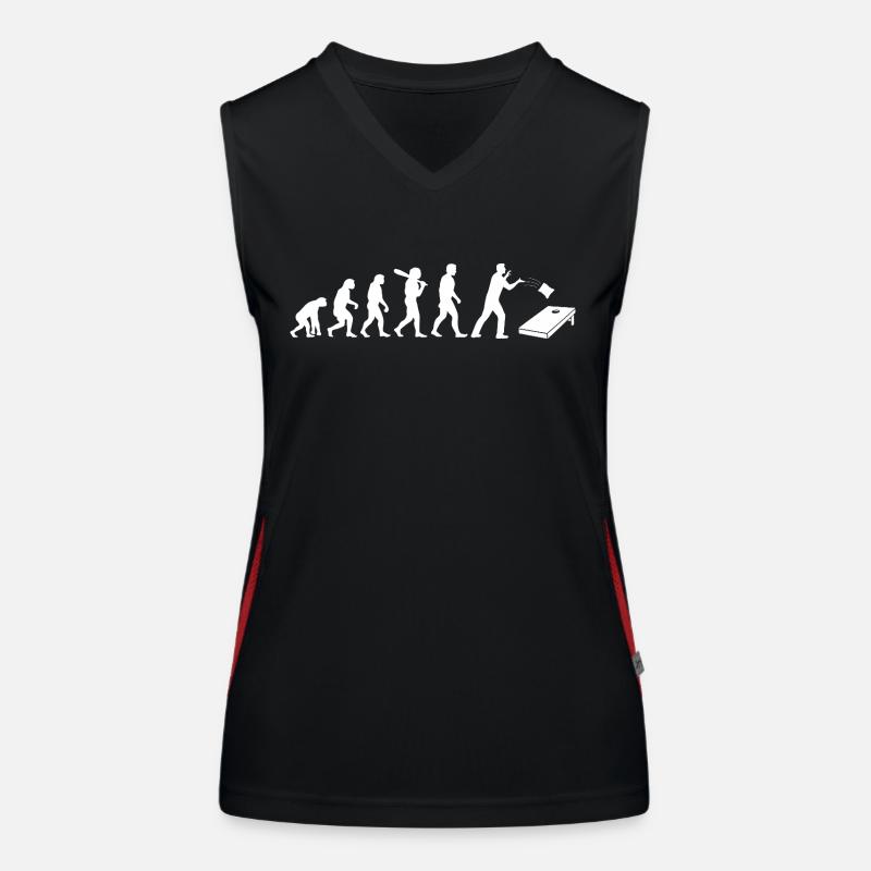 Cornhole Player Evolution Cornhole Funktionelles Kontrast-Tank Top für Frauen