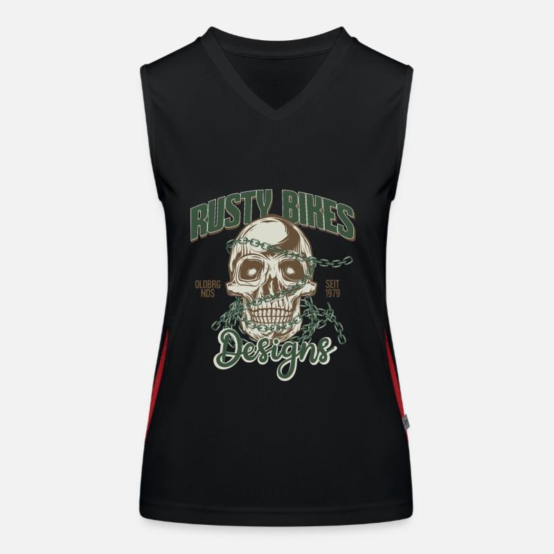 Rusty Bikes Designs. Motorcycle. Biker Design. Women's Functional Contrast Tank Top