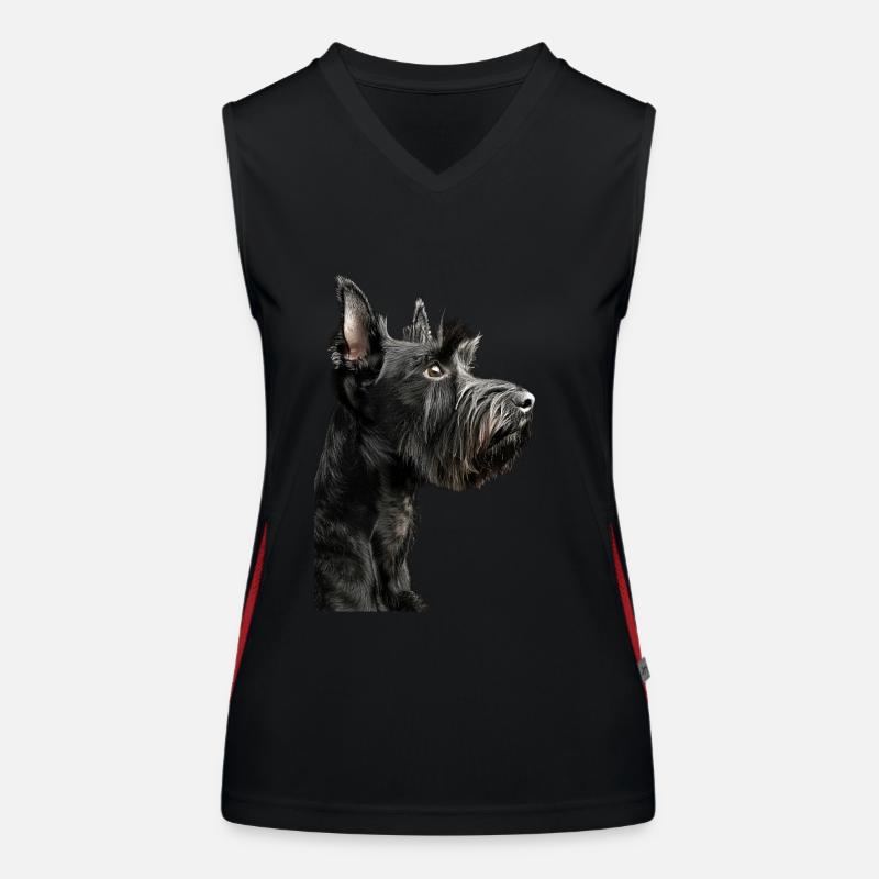 Scottish Terrier Funktionelles Kontrast-Tank Top für Frauen