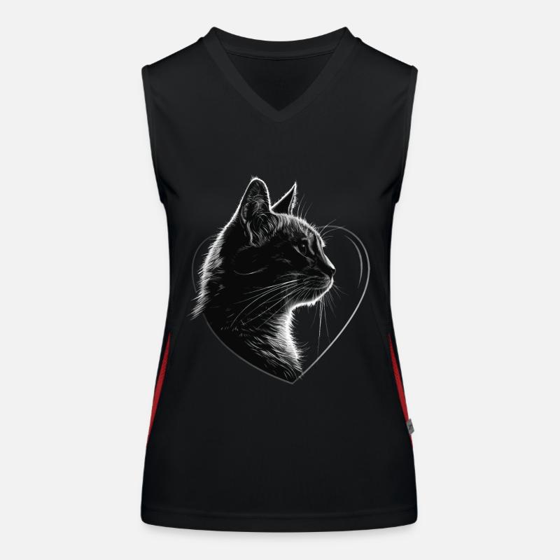 Katze Funktionelles Kontrast-Tank Top für Frauen