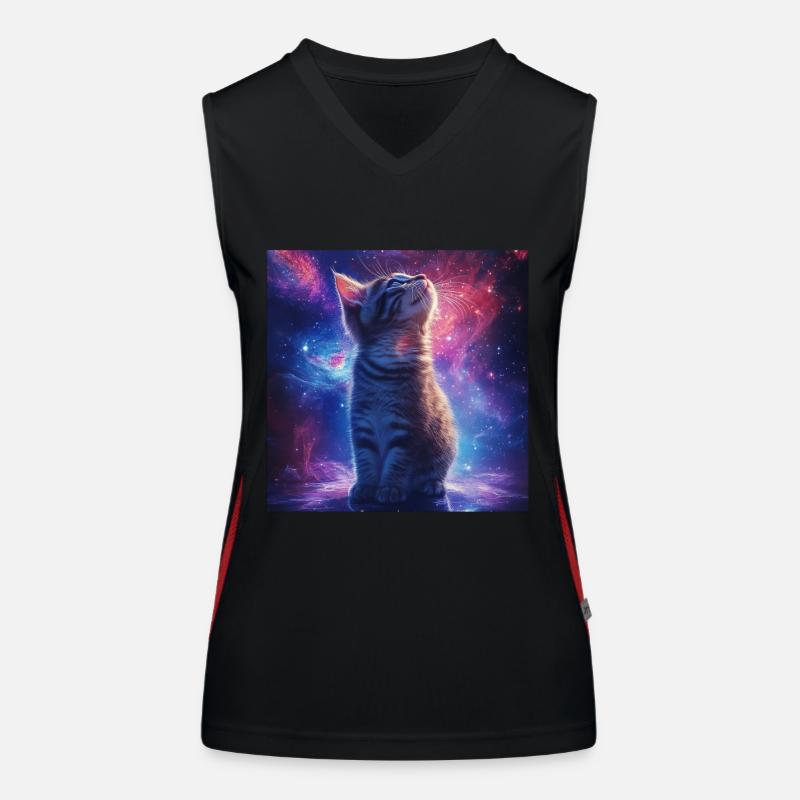 Katze Funktionelles Kontrast-Tank Top für Frauen