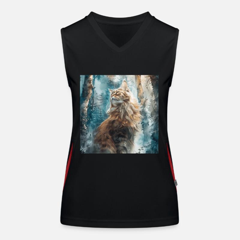Katze Funktionelles Kontrast-Tank Top für Frauen