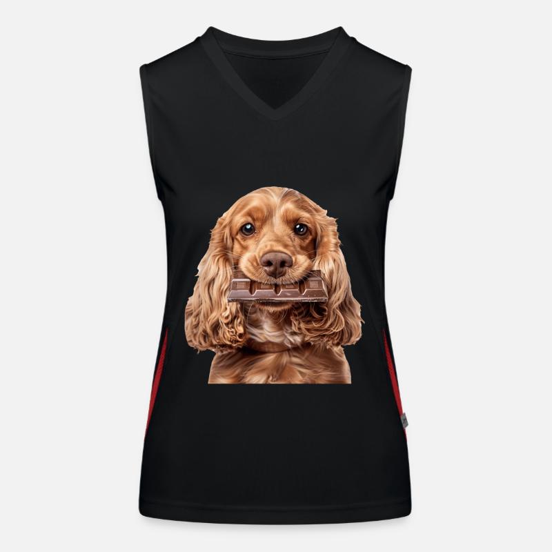 Cocker Spaniel Funktionelles Kontrast-Tank Top für Frauen