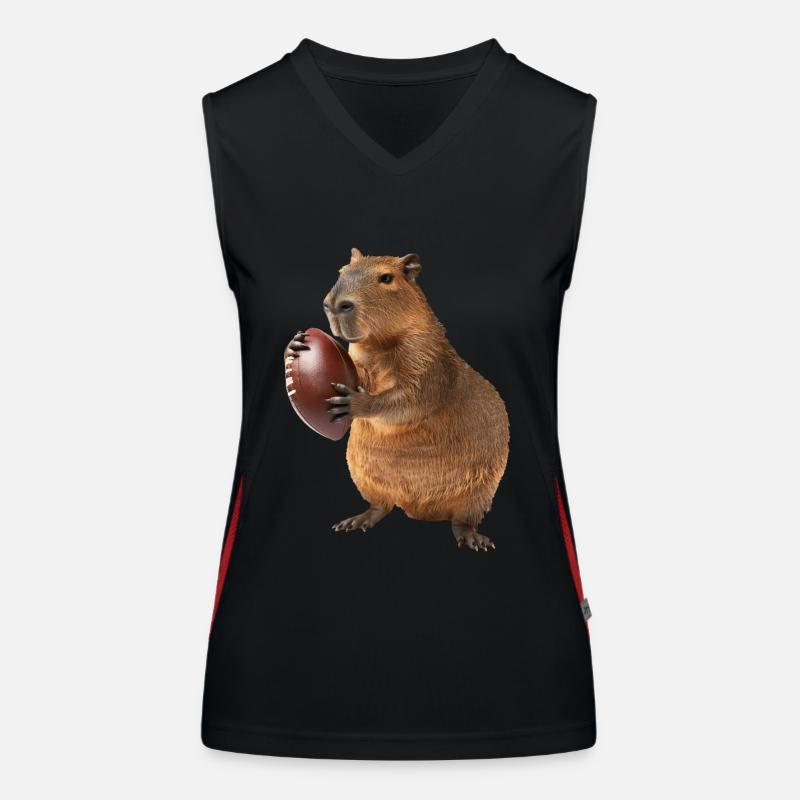 Capybara Fußball Funktionelles Kontrast-Tank Top für Frauen