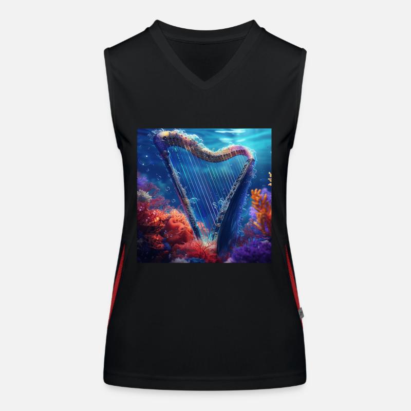 Harfe Funktionelles Kontrast-Tank Top für Frauen