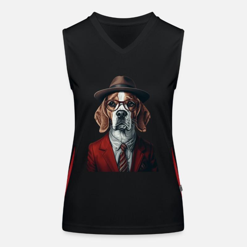 Beagle Funktionelles Kontrast-Tank Top für Frauen