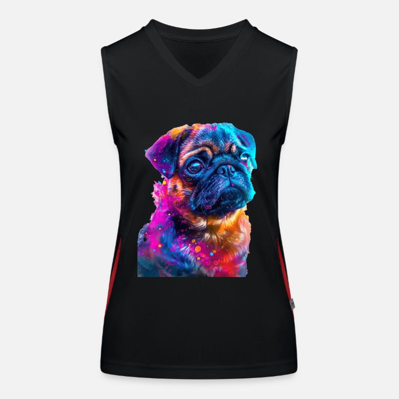 Mops Funktionelles Kontrast-Tank Top für Frauen