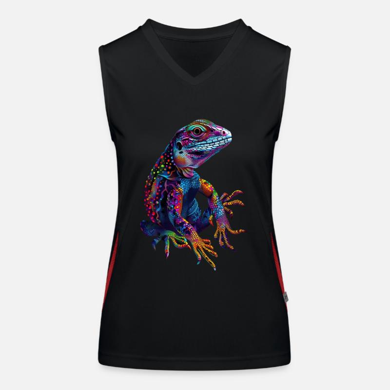 Eidechse Funktionelles Kontrast-Tank Top für Frauen