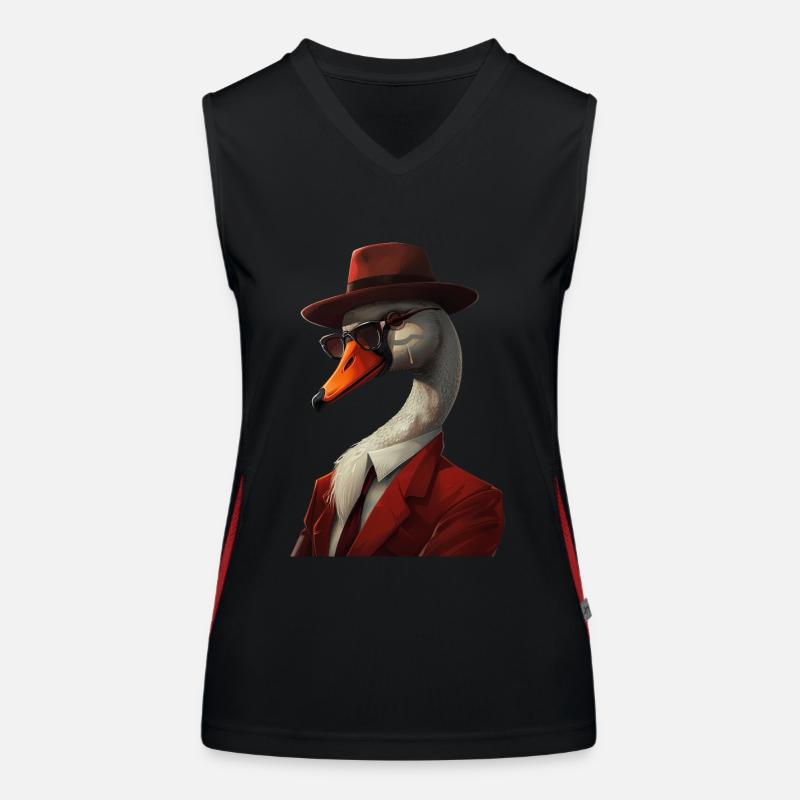 Schwan Funktionelles Kontrast-Tank Top für Frauen