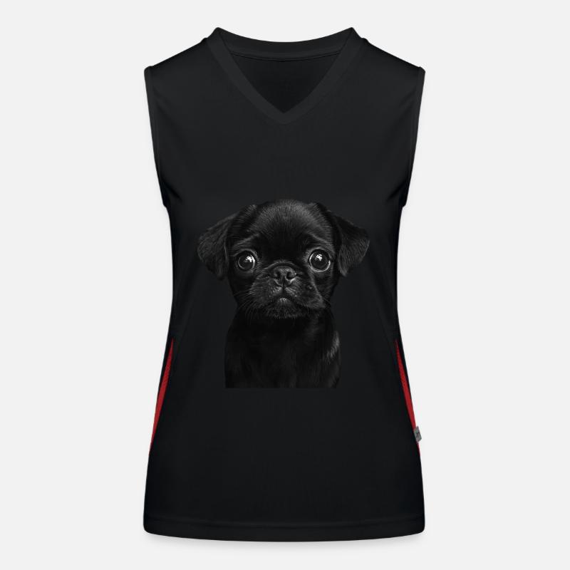 Mops Funktionelles Kontrast-Tank Top für Frauen