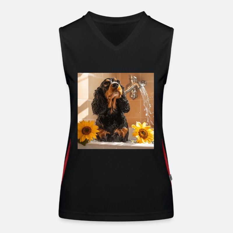 Cocker Spaniel Funktionelles Kontrast-Tank Top für Frauen