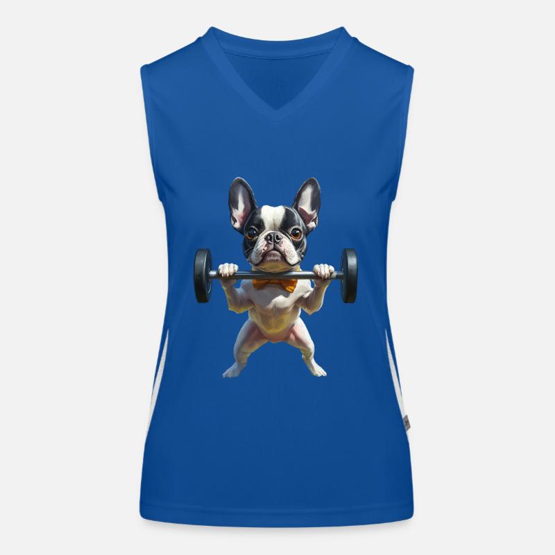 Boston Terrier Funktionelles Kontrast-Tank Top für Frauen