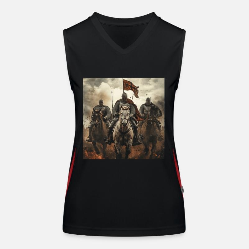 Ritter auf Pferd Funktionelles Kontrast-Tank Top für Frauen