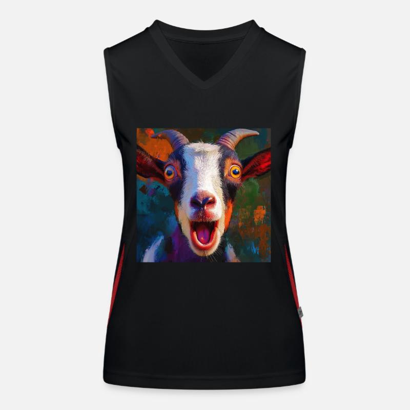 Ziege Funktionelles Kontrast-Tank Top für Frauen