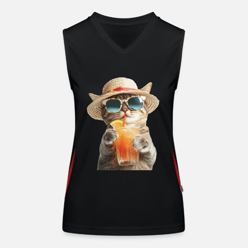 Katze Funktionelles Kontrast-Tank Top für Frauen