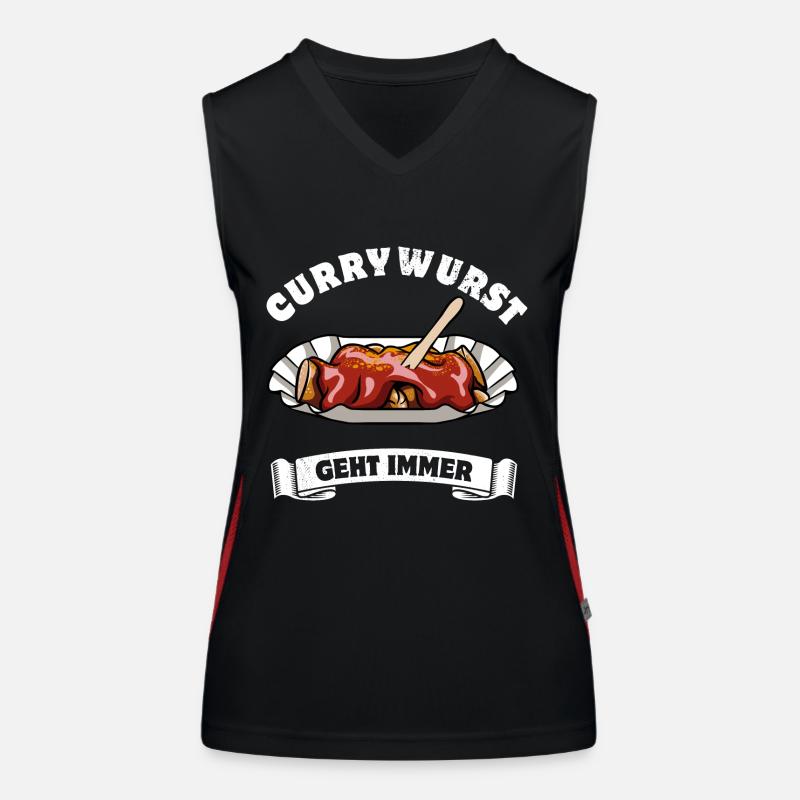 Currywurst geht immer - Currywurst Fan - Spruch Funktionelles Kontrast-Tank Top für Frauen
