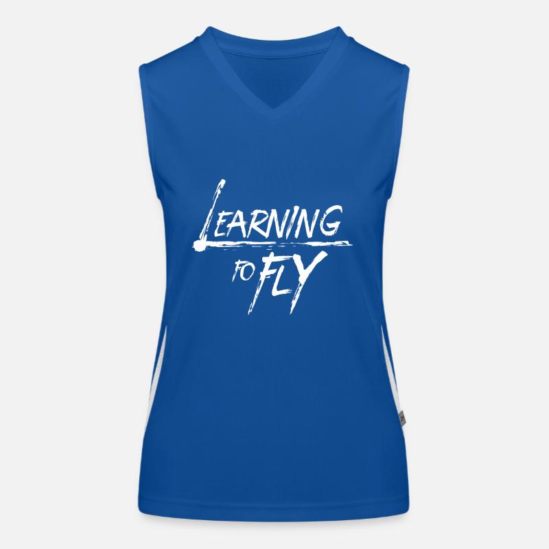 Learning to fly Fliegen Flugzeug Pilot Flieger Funktionelles Kontrast-Tank Top für Frauen