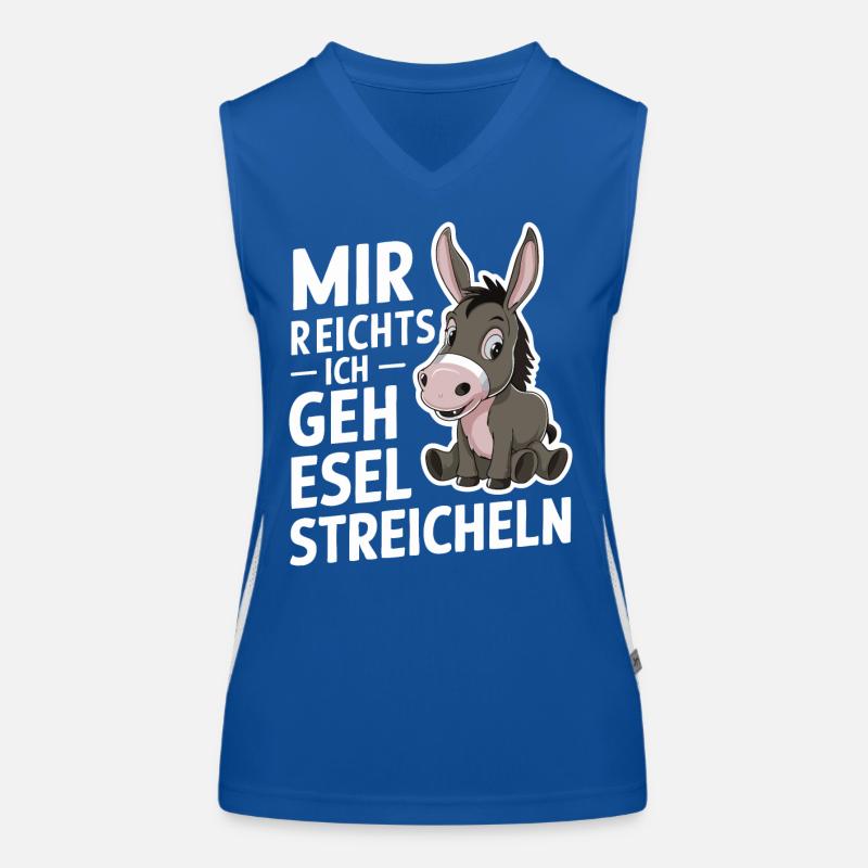 Esel Eselchen Maultier Muli Funktionelles Kontrast-Tank Top für Frauen