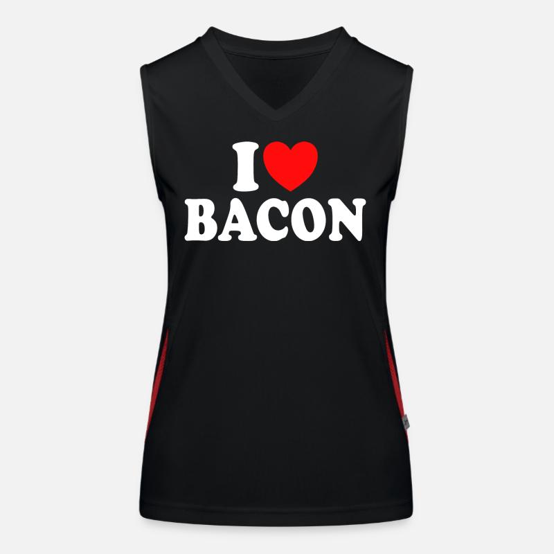 Ich liebe Speck Humor Fleisch Speck Funktionelles Kontrast-Tank Top für Frauen