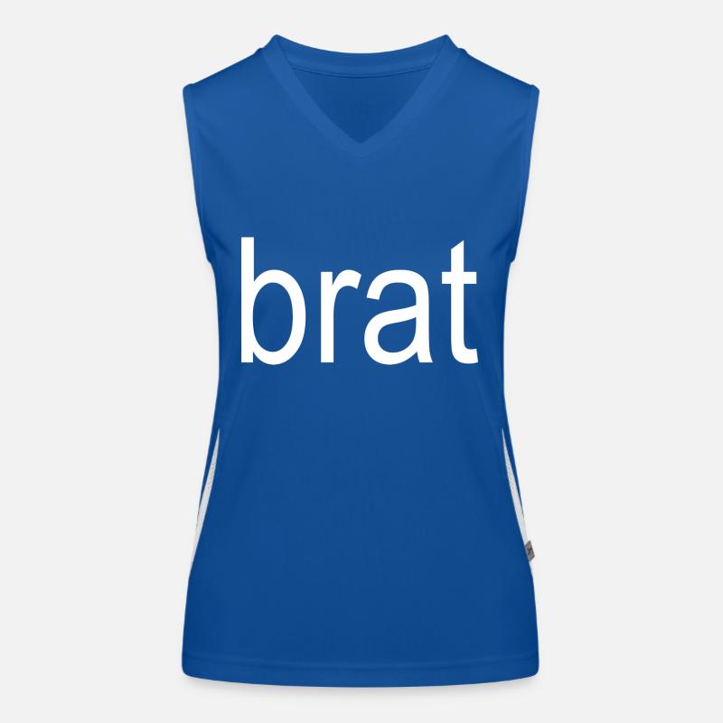 brat white text 5000 Women's Functional Contrast Tank Top