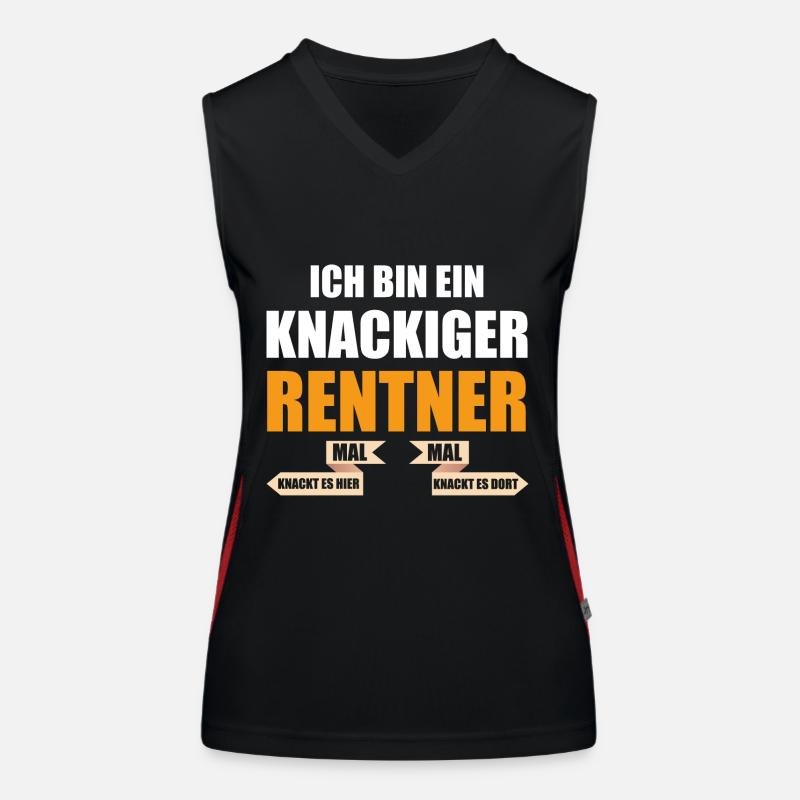 Ich bin ein knackiger Rentner lustige Rente Spruch Funktionelles Kontrast-Tank Top für Frauen