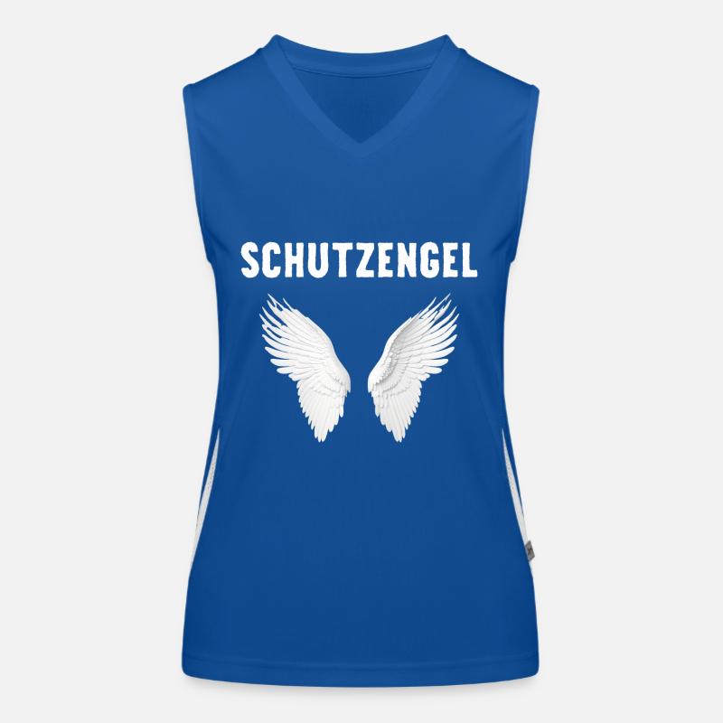 Ich bin ein Schutzengel mit Flügeln ein Engel Funktionelles Kontrast-Tank Top für Frauen