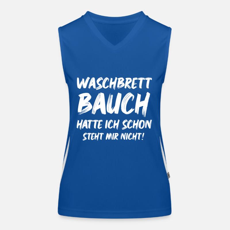 Waschbrett Bauch hatte ich schon lustige Sprüche Funktionelles Kontrast-Tank Top für Frauen