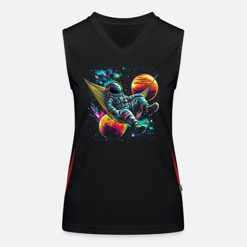 Space Science Astronaut Hammock Women's Functional Contrast Tank Top